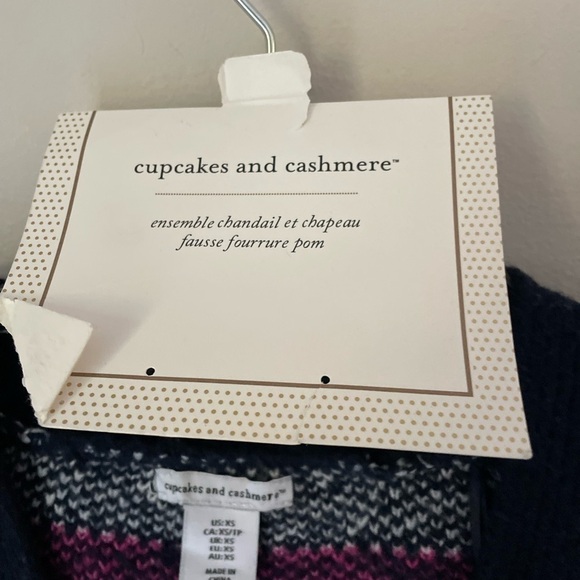 Cupcakes & Cashmere Fair Isle Cardigan and Hat Set Size XS NWT - Picture 3 of 10